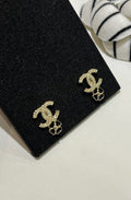 Chanel Crystal CC Bow Stud Earrings – Elegant Luxury Fashion Jewelry