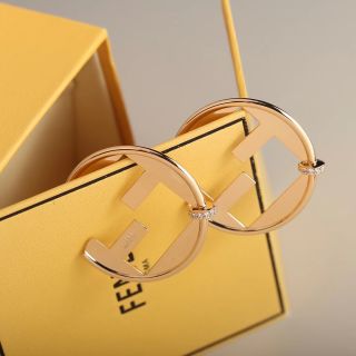 Fendi Elara FF Contrast Hoop Earrings