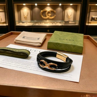 Gucci Interlocking G Leather Wrap Bracelet