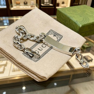 Gucci Interlocking G Logo Plaque Chain Bracelet