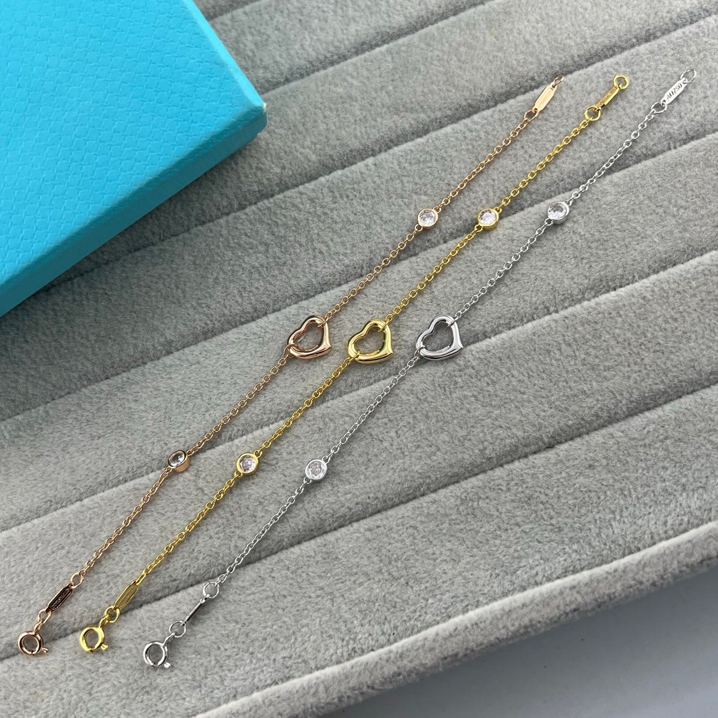 Tiffany Elsa Peretti Diamonds By The Yard Open Heart Bracelet