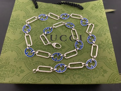 Gucci Interlocking G Enamel Link Chain Necklace
